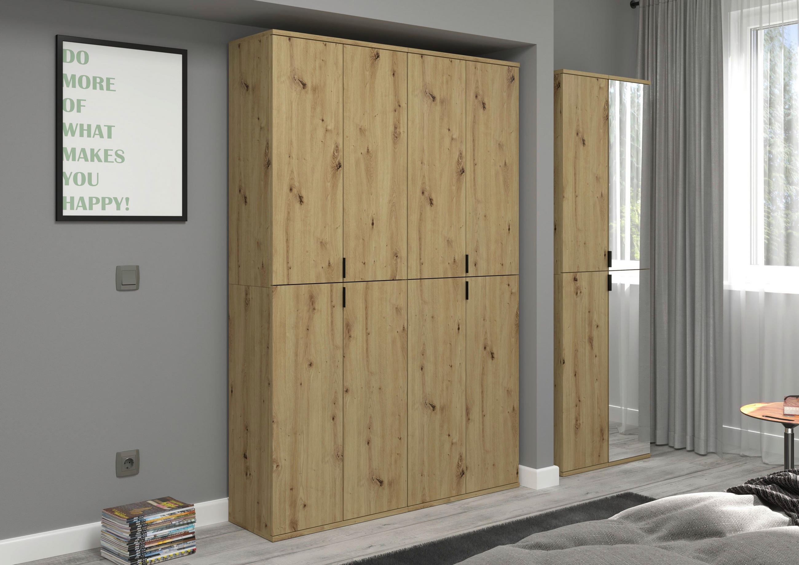 GARDEROBENSCHRANK 60/193/34 cm  - Grau, KONVENTIONELL, Holzwerkstoff/Kunststoff (60/193/34cm) - MID.YOU