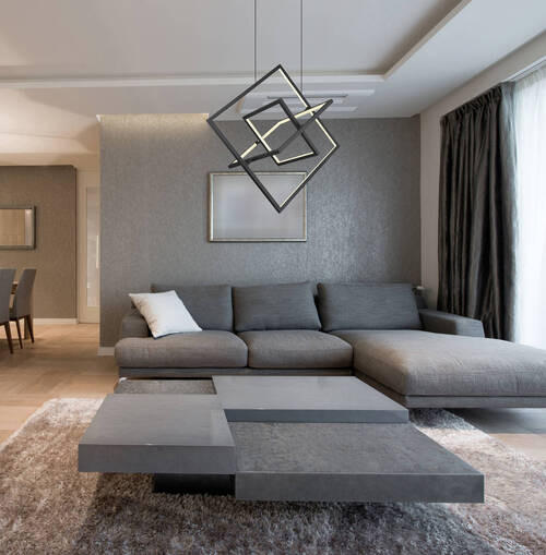LED-HÄNGELEUCHTE 70,7/50/150 cm    - Opal/Schwarz, Design, Kunststoff/Metall (70,7/50/150cm) - Globo