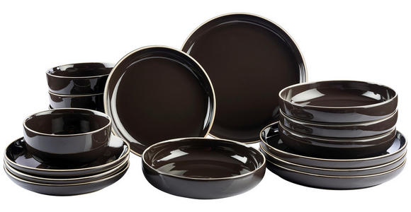KOMBISERVICE Bastia mocha 16-teilig  - Mokka, Trend, Keramik - Novel