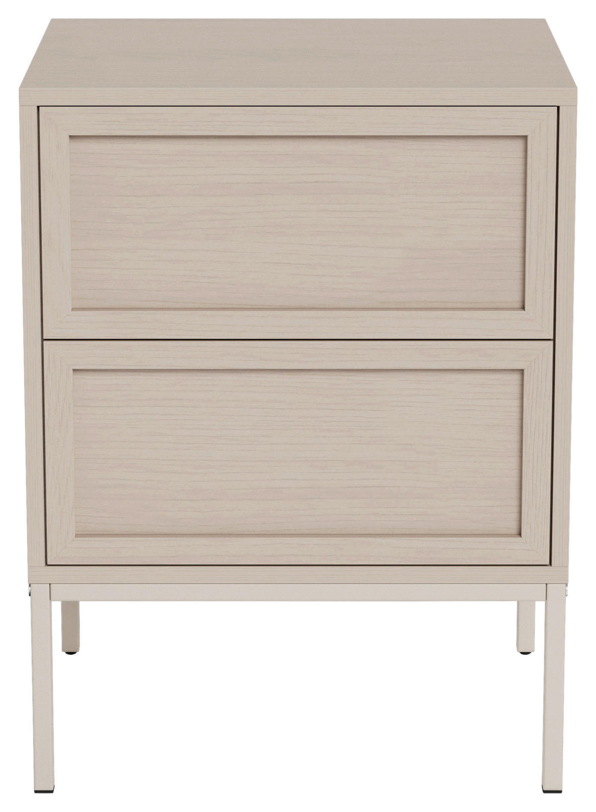 NACHTSCHRANK 46/61/40 cm  - Eiche grau/Grau, MODERN, Holzwerkstoff/Metall (46/61/40cm) - VanDerken