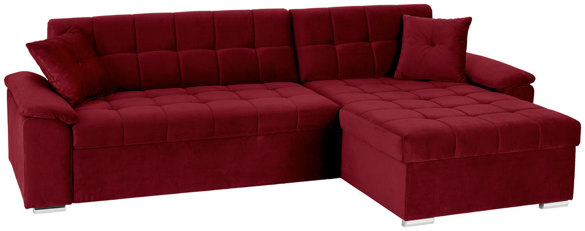 ECKSOFA Rot Zierkissen  - Rot, Trend, Textil (257/167cm) - Livetastic