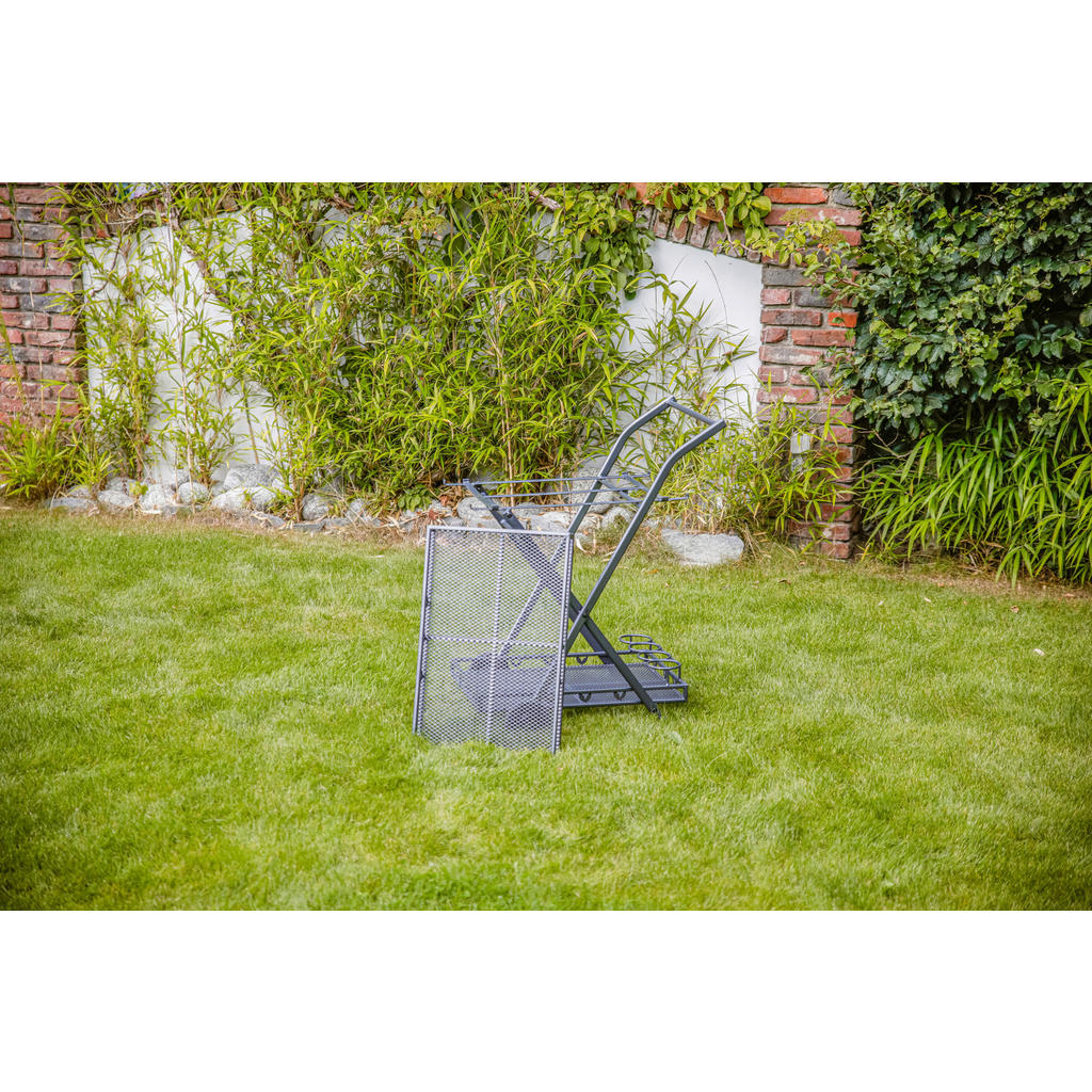 Thumbnail - Gardenson Garten-Servierwagen, Grau, Metall, 69x54x87 cm, abnehmbares Tablett, einfacher Aufbau, Gartenzubehör, Gartenko...