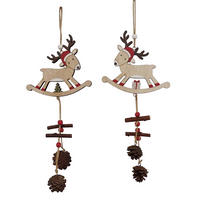 DEKOHÄNGER  - Rot/Braun, LIFESTYLE, Holzwerkstoff (35/3,5/13cm) - X-Mas