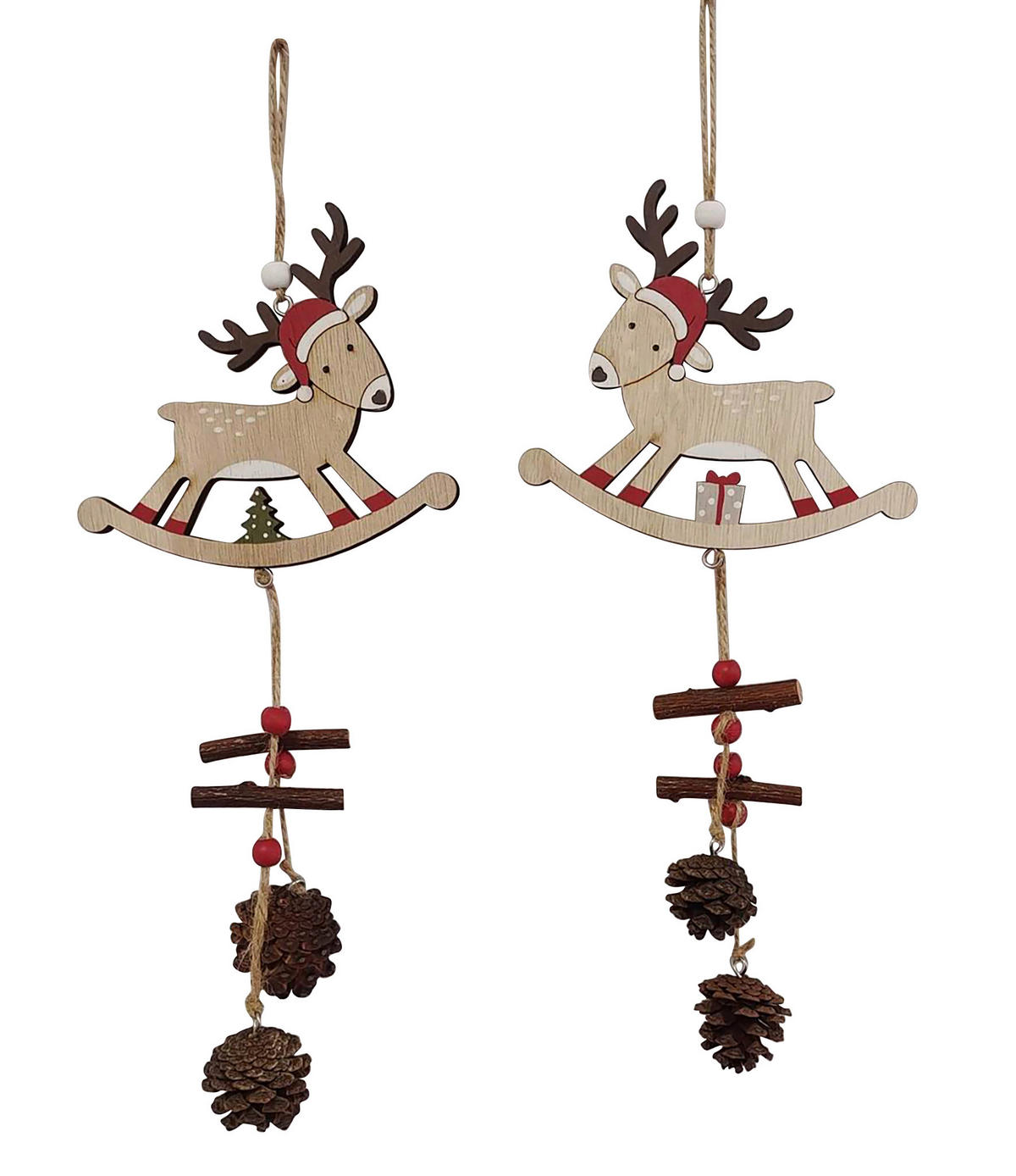 DEKOHÄNGER  - Rot/Braun, LIFESTYLE, Holzwerkstoff (35/3,5/13cm) - X-Mas