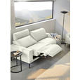 2,5-SITZER in Leder Ecru  - Ecru/Schwarz, Design, Leder/Metall (200/102/92cm) - Johann Jakob