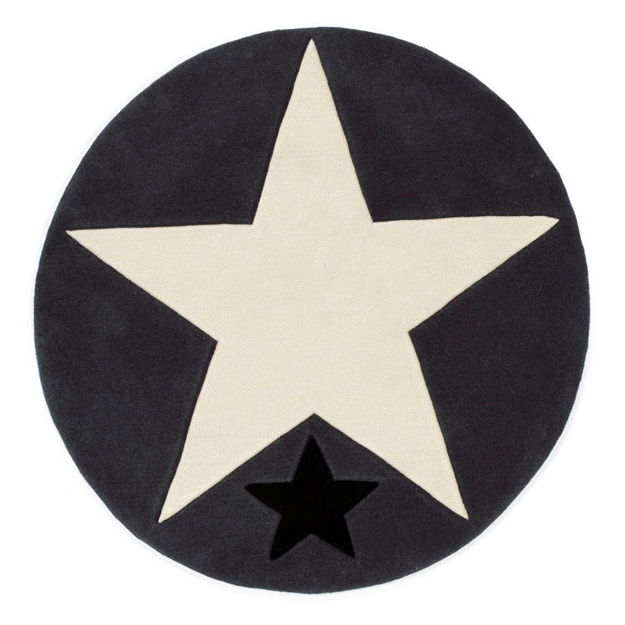 KINDERTEPPICH 130 cm Rock Star  - Dunkelgrau/Schwarz, Trend, Naturmaterialien/Textil (130cm)