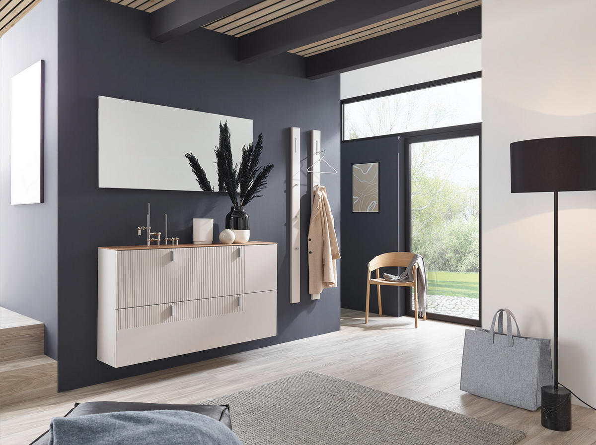HÄNGESCHUHSCHRANK Eiche furniert Eichefarben, Sandfarben  - Sandfarben/Eichefarben, Design, Holz/Holzwerkstoff (140/79/28cm) - Dieter Knoll