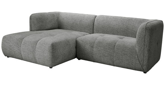 ECKSOFA Grau Chenille  - Schwarz/Grau, KONVENTIONELL, Kunststoff/Textil (164/255cm) - Ambia Home