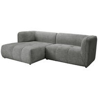ECKSOFA Grau Chenille  - Schwarz/Grau, KONVENTIONELL, Kunststoff/Textil (164/255cm) - Ambia Home