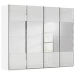 SCHWEBETÜRENSCHRANK  in Weiß  - Chromfarben/Weiß, Design, Glas/Holzwerkstoff (271/223/68cm) - Novel