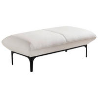 HOCKER in Leder Creme  - Creme/Schwarz, Design, Leder/Metall (140/43/72cm) - Valnatura