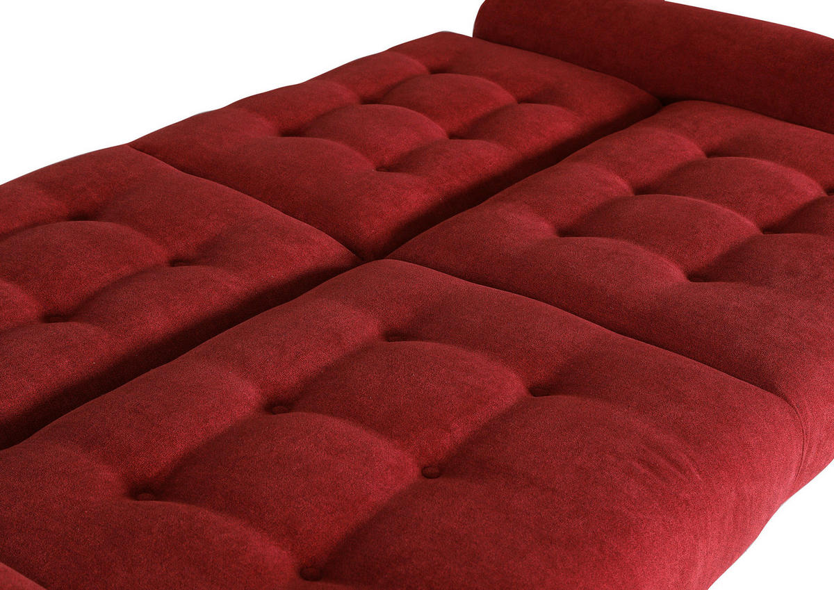SCHLAFSOFA in Flachgewebe Rot  - Rot/Schwarz, KONVENTIONELL, Textil/Metall (230/84/95cm) - Xora