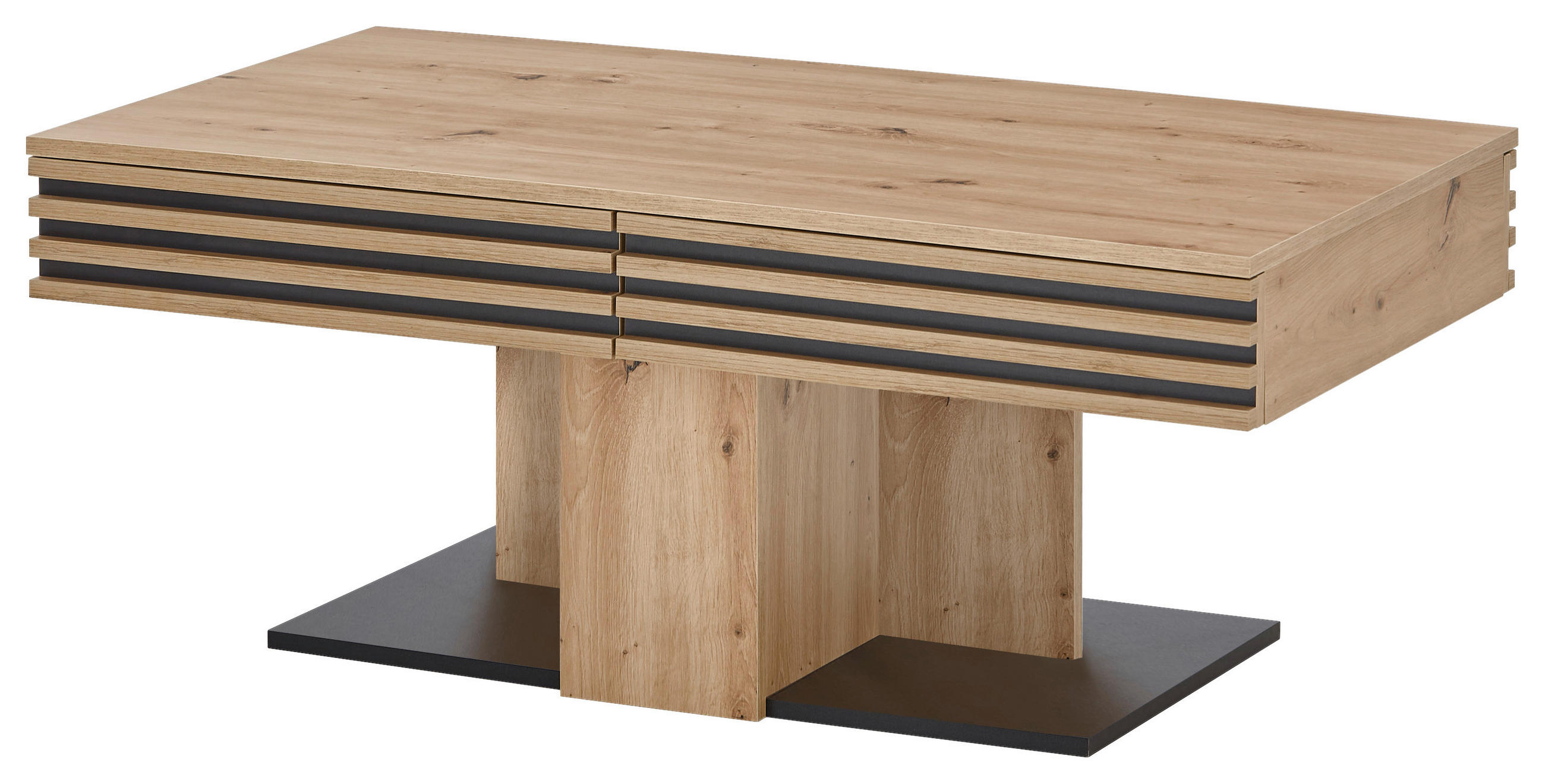 COUCHTISCH 110/60/45 cm Schwarz, Eiche Artisan  - Schwarz/Eiche Artisan, Design, Holzwerkstoff (110/60/45cm) - Livetastic