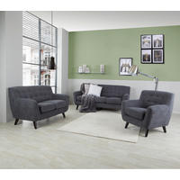 2-SITZER-SOFA Mikrofaser Schwarz, Dunkelgrau  - Dunkelgrau/Schwarz, MODERN, Holz/Textil (134/82/80,5cm) - MID.YOU