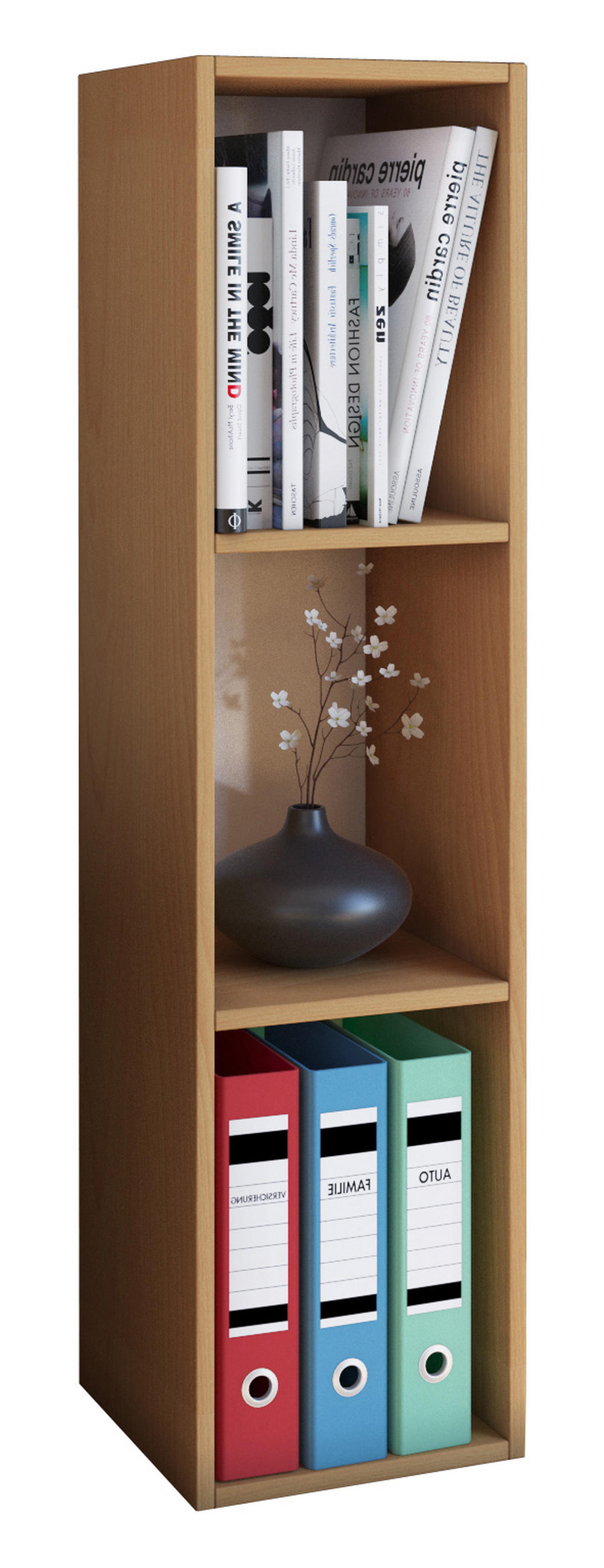 AKTENREGAL 34/107/29 cm  - Buchefarben/Grau, Basics, Holzwerkstoff (34/107/29cm) - MID.YOU