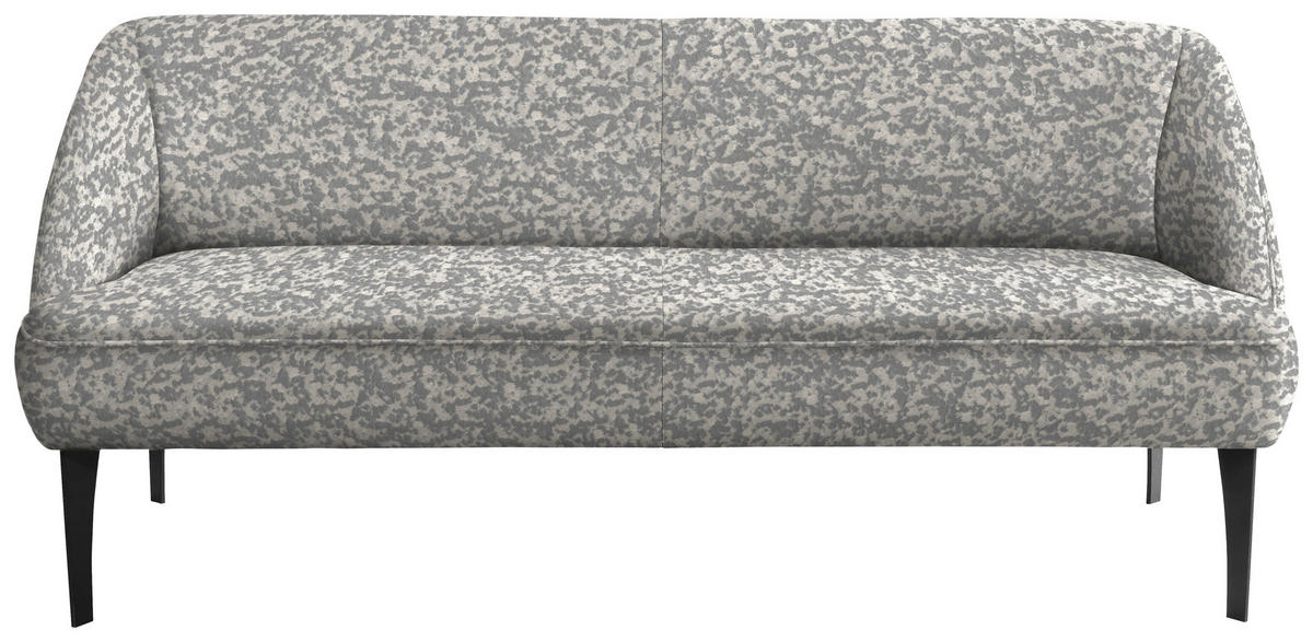 SITZBANK in Textil Grau, Silberfarben  - Silberfarben/Schwarz, KONVENTIONELL, Textil/Metall (197/85/72cm) - Moderano