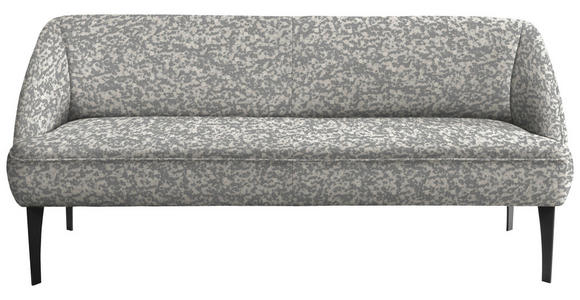 SITZBANK in Textil Grau, Silberfarben  - Silberfarben/Schwarz, KONVENTIONELL, Textil/Metall (197/85/72cm) - Moderano