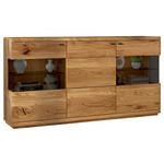 SIDEBOARD Eichefarben  181/95/38 cm  - Eichefarben/Schwarz, Natur, Glas/Holz (181/95/38cm) - Linea Natura