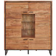 HIGHBOARD 145/165/40 cm  - Schwarz/Akaziefarben, MODERN, Glas/Holz (145/165/40cm) - Carryhome