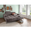 ECKSOFA  Graubraun Chenille  - Graubraun/Schwarz, KONVENTIONELL, Textil/Metall (200/188cm) - Livetastic