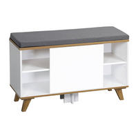 SCHUHREGAL Braun, Grau, Weiß  - Braun/Weiß, Design, Holzwerkstoff/Textil (77/48/30cm) - Kesper