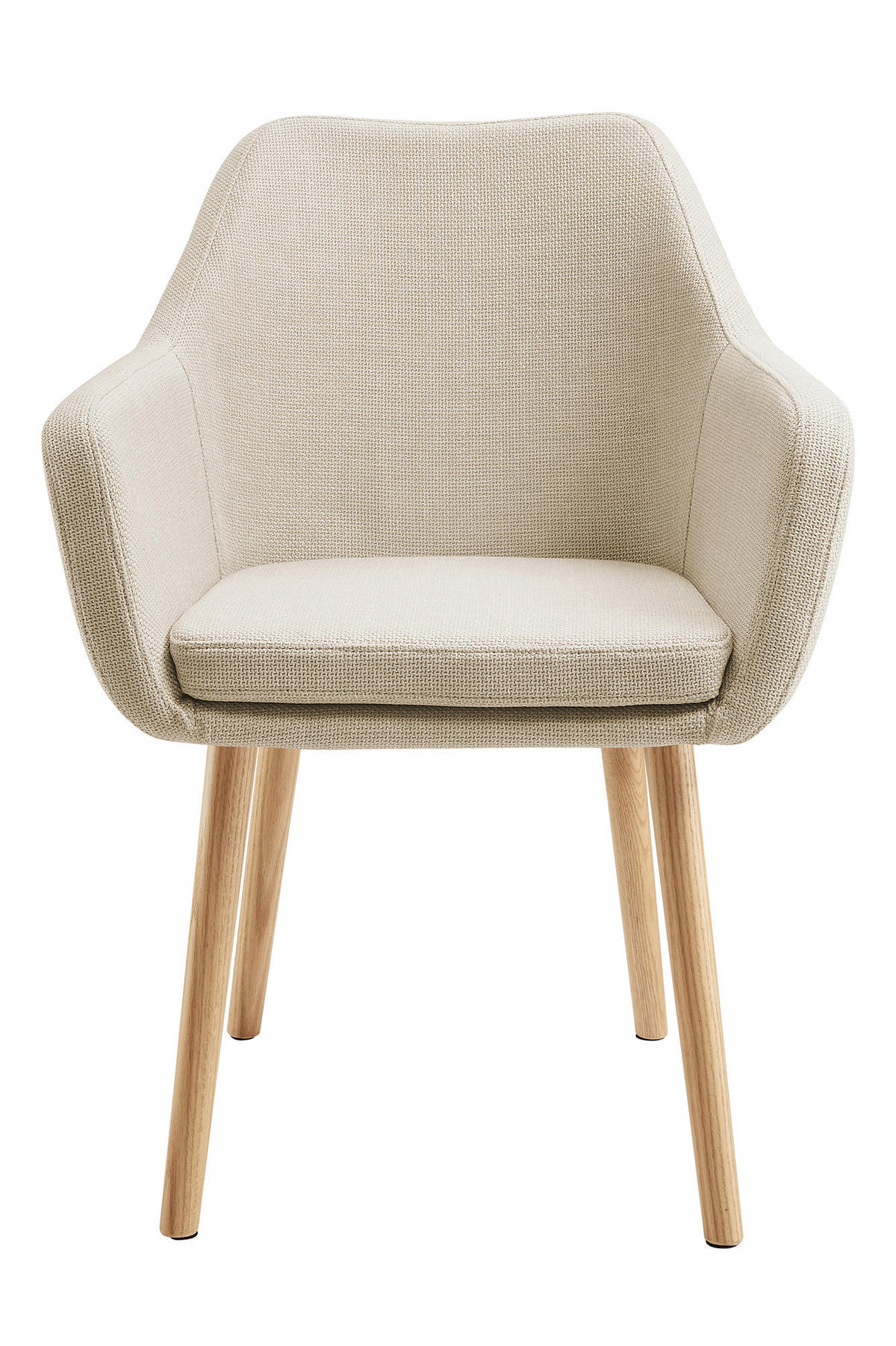 ARMLEHNSTUHL  in Struktur  - Beige/Naturfarben, MODERN, Holz/Textil (62/84/60cm) - Livetastic