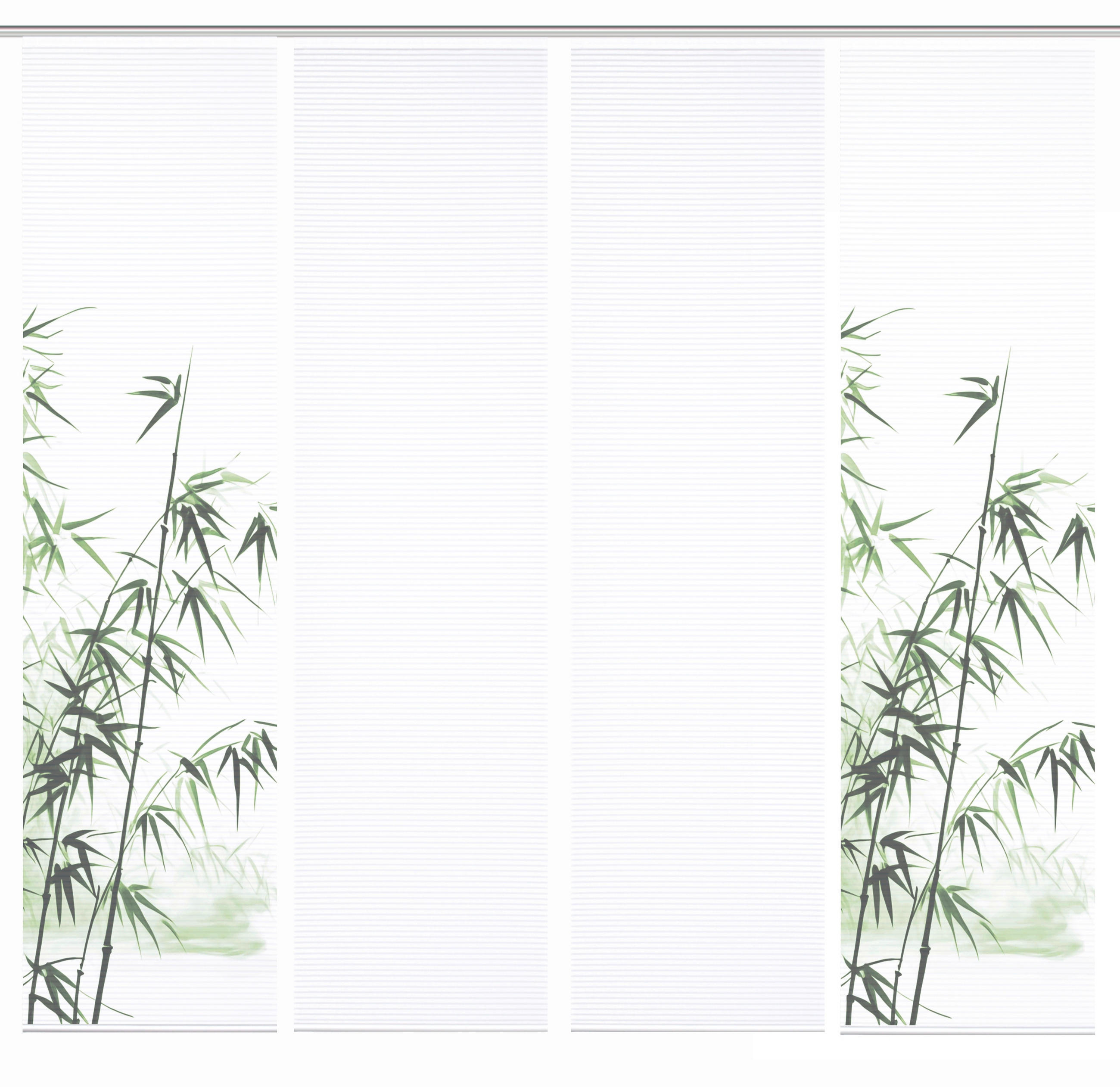 FLÄCHENVORHANG  4 Stück  blickdicht  60/245 cm   - Weiß/Grün, Natur, Textil (60/245cm)