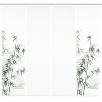 FLÄCHENVORHANG  4 Stück  blickdicht  60/245 cm   - Weiß/Grün, Natur, Textil (60/245cm)