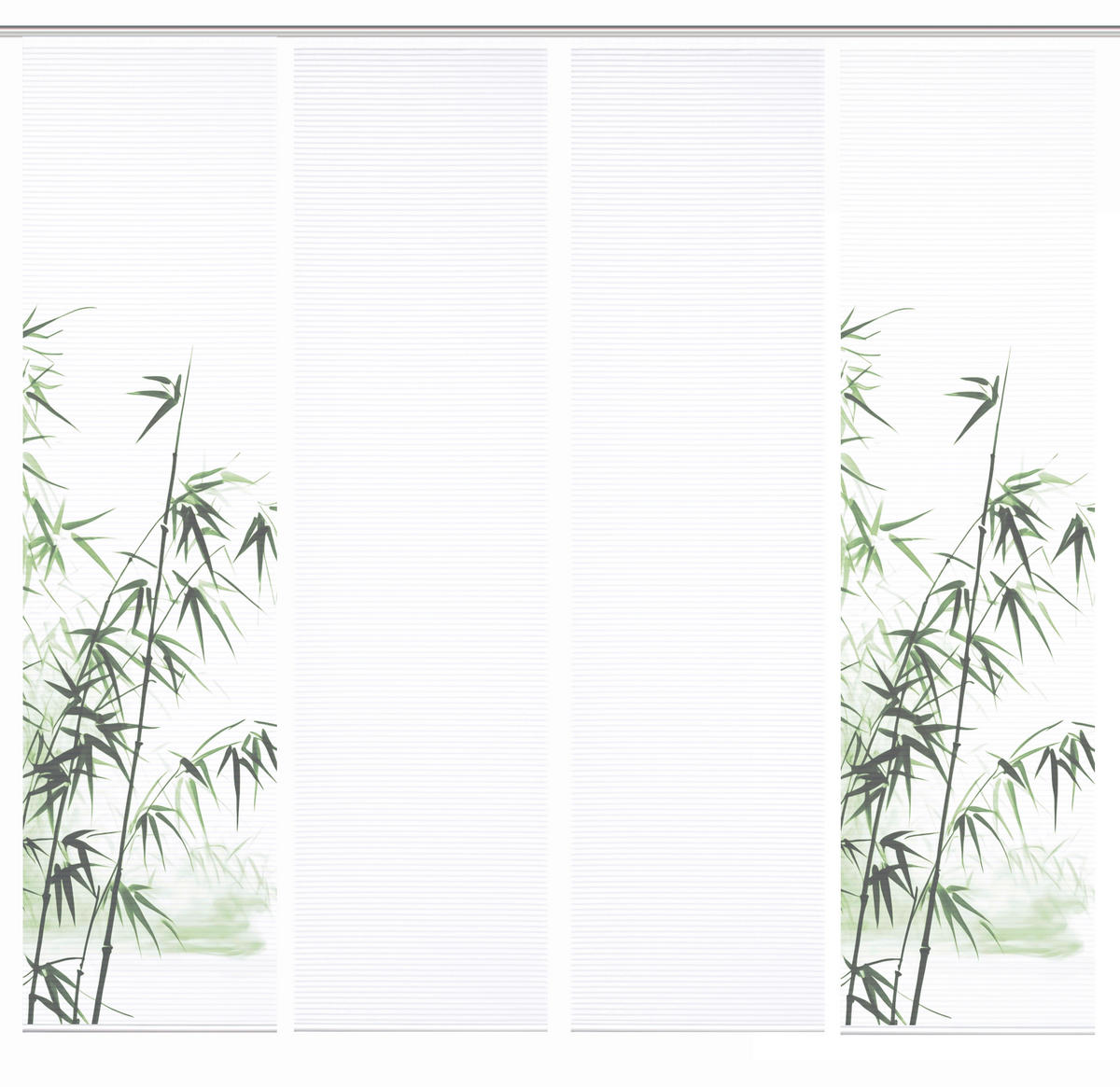 FLÄCHENVORHANG  4 Stück  blickdicht  60/245 cm   - Weiß/Grün, Natur, Textil (60/245cm)