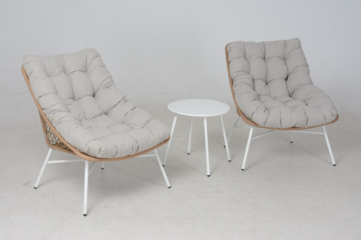 VRTNI SET   metal, plastika, tekstil  prirodne boje, bijela, bež  - bijela/prirodne boje, Moderno, metal/tekstil - Ambia Garden