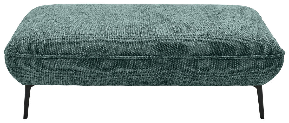 ECKSOFA in Flachgewebe Blau, Grün  - Blau/Schwarz, Design, Textil/Metall (153/339cm) - Moderano