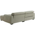 ECKSOFA Beige Mikrofaser Rücken echt, Relaxfunktion, Kopfteilverstellung  - Beige/Schwarz, Design, Holz/Textil (256/172cm) - Carryhome