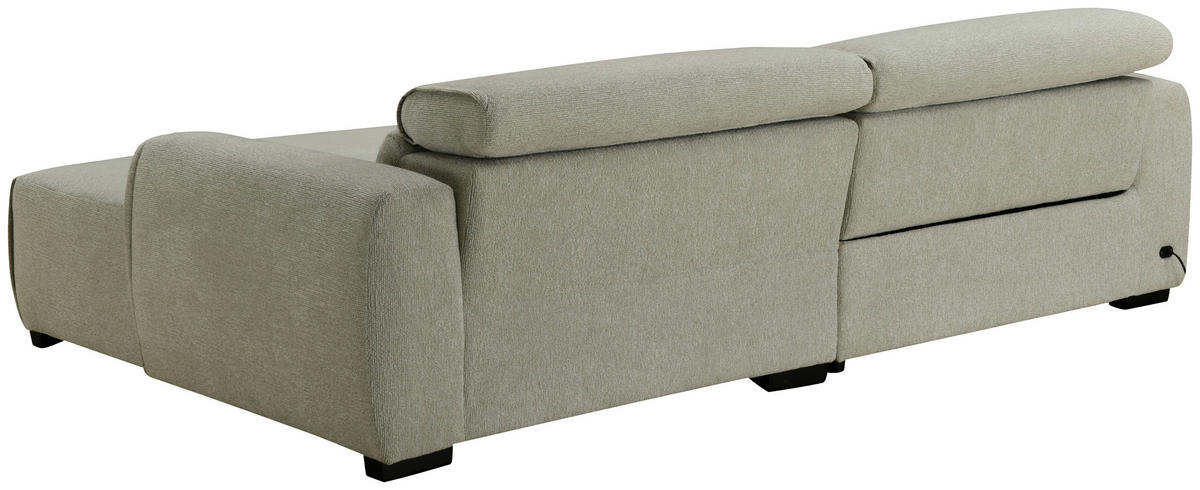 ECKSOFA Beige Mikrofaser  - Beige/Schwarz, Design, Holz/Textil (256/172cm) - Carryhome