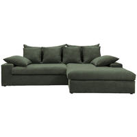ECKSOFA Grün Cord  - Schwarz/Grün, MODERN, Kunststoff/Textil (278/200cm) - Livetastic