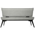 SITZBANK 153/90/65 cm Webstoff Schwarz, Hellgrau Buche massiv  - Hellgrau/Schwarz, Basics, Holz/Textil (153/90/65cm) - Carryhome