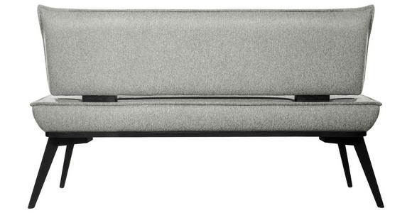 SITZBANK 153/90/65 cm Webstoff Schwarz, Hellgrau Buche massiv - Hellgrau/Schwarz, Basics, Holz/Textil (153/90/65cm) - Carryhome