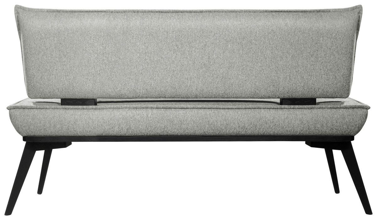 SITZBANK 153/90/65 cm Webstoff Schwarz, Hellgrau Buche massiv  - Hellgrau/Schwarz, Basics, Holz/Textil (153/90/65cm) - Carryhome
