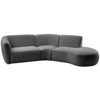 ECKSOFA in Mikrofaser Anthrazit  - Anthrazit/Schwarz, Modern, Kunststoff/Textil (276/182cm) - Livetastic