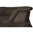 WOHNLANDSCHAFT in Struktur Mokka  - Schwarz/Mokka, KONVENTIONELL, Textil/Metall (188/357/253cm) - Carryhome