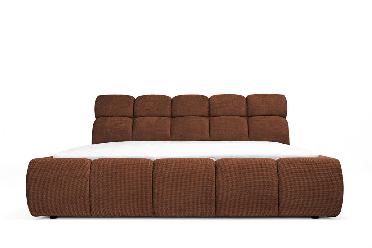 POLSTERBETT 180/200 cm  in Terracotta  - Terracotta/Schwarz, Design, Kunststoff/Textil (180/200cm) - Esposa