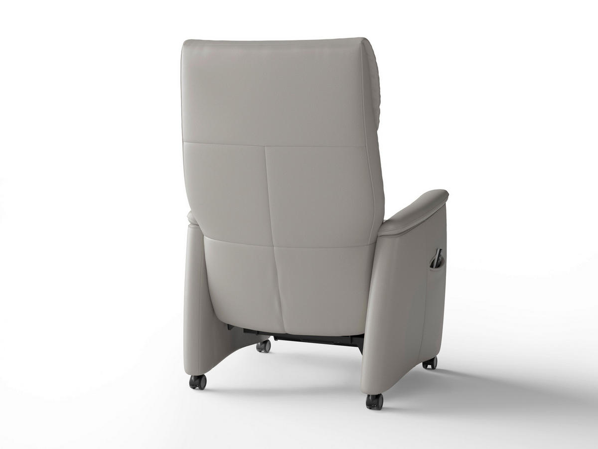 RELAXAČNÉ KRESLO, koža, svetlosivá - čierna/svetlosivá, Basics, koža/plast (76/114/84cm) - Sit & More