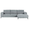 ECKSOFA in Cord Hellgrau  - Hellgrau/Schwarz, Konventionell, Textil/Metall (285/170cm) - Carryhome