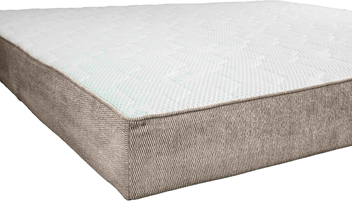 TASCHENFEDERKERNMATRATZE 180/200 cm, Höhe ca.: 25 cm, H4 + H4 = sehr fest, 7-Zonen - Weiß/Grau, Design, Textil (180/200cm) - Chameo