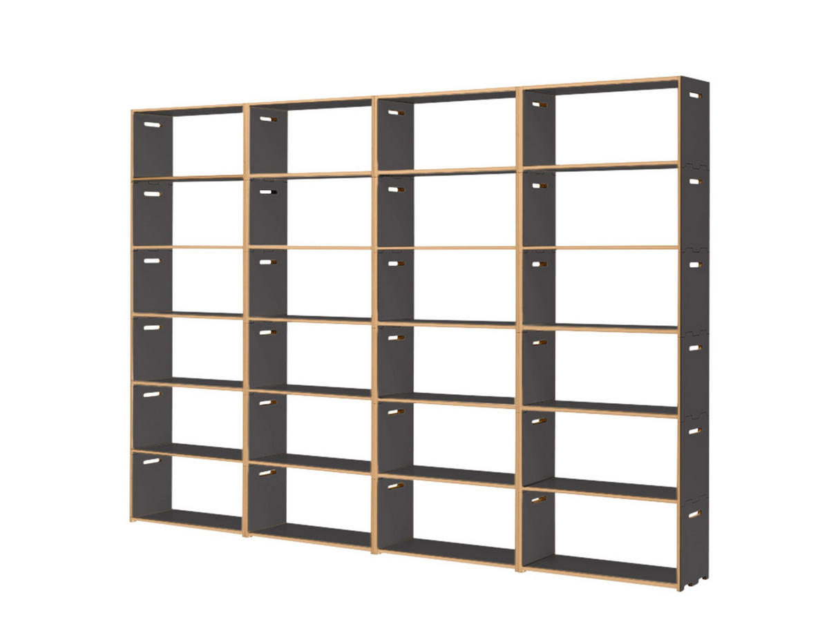 AKTENREGAL Buchefarben, Anthrazit  - Anthrazit/Buchefarben, MODERN, Holzwerkstoff (304/214,3/32cm) - Tojo