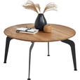 COUCHTISCH in Holz 80/80/40 cm  - Eichefarben/Schwarz, Design, Holz/Metall (80/80/40cm) - Novel
