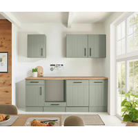 KÜCHENLEERBLOCK 220 cm   in Wildeiche, Schilfgrün  - Schilfgrün/Wildeiche, Trend, Holzwerkstoff/Metall (220cm) - Respekta