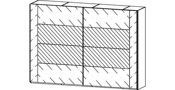 SCHWEBETÜRENSCHRANK 316/223/68 cm 2-türig Eiche Artisan  - Eiche Artisan, Design, Glas/Holzwerkstoff (316/223/68cm) - Xora