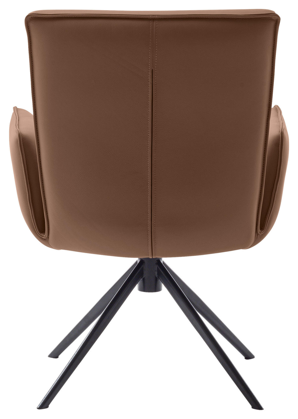 ARMLEHNSTUHL  in Stahl Echtleder pigmentiert  - Rostfarben/Schwarz, Design, Leder/Metall (63/89/65cm) - Valnatura