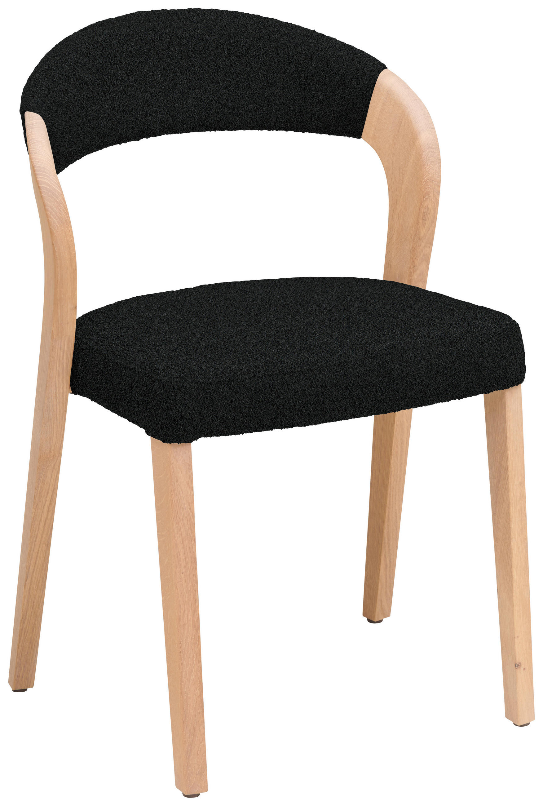 STUHL in Holz, Textil Schwarz, Wildeiche  - Wildeiche/Schwarz, Natur, Holz/Textil (55/79,5/55cm) - Voglauer