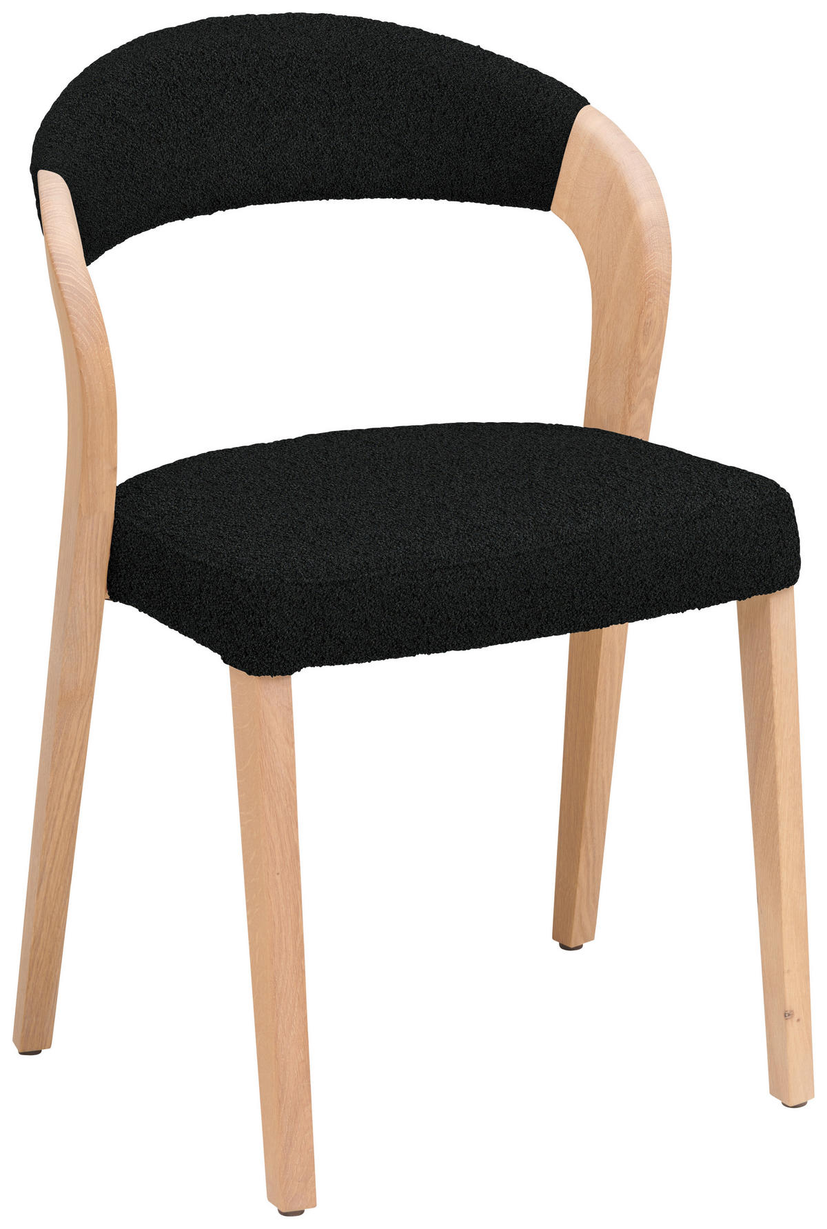 STUHL in Holz, Textil Schwarz, Wildeiche  - Wildeiche/Schwarz, Natur, Holz/Textil (55/79,5/55cm) - Voglauer